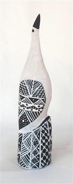 Pius Tipungwuti Tokwampini, the bird ironwood with natural ochres 37 cm