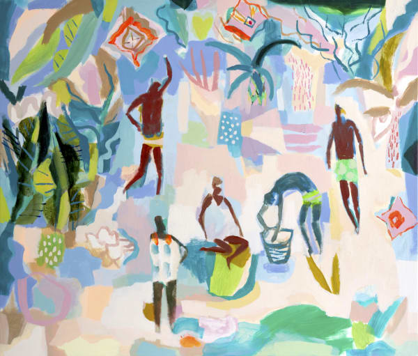 Becky Blair River Picnic acrylic on canvas 140 x 120 cm