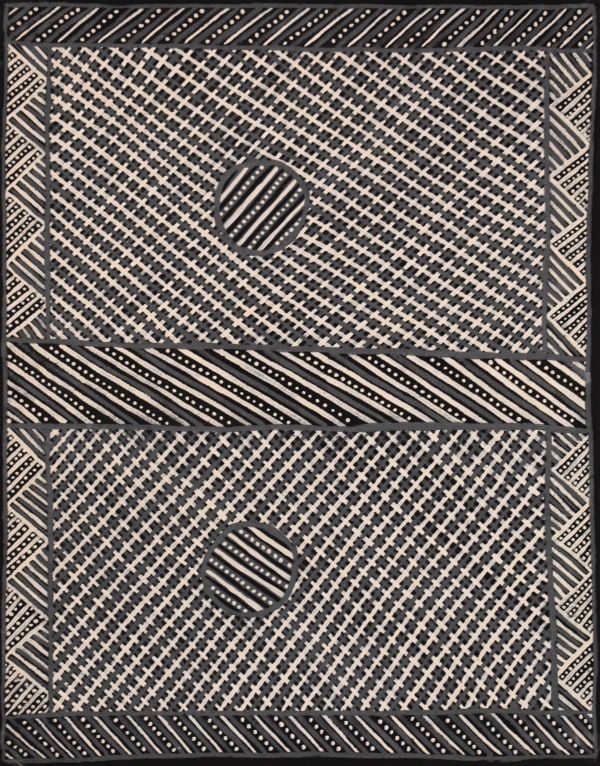 Raymond Bush Jilamara natural ochres on linen 70 x 90 cm