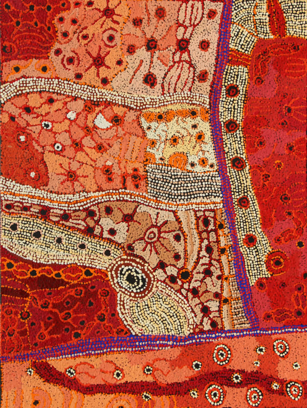 Betty Chimney Ngayuku Ngura (My Country), 2020 acrylic on linen 91 x 122 cm