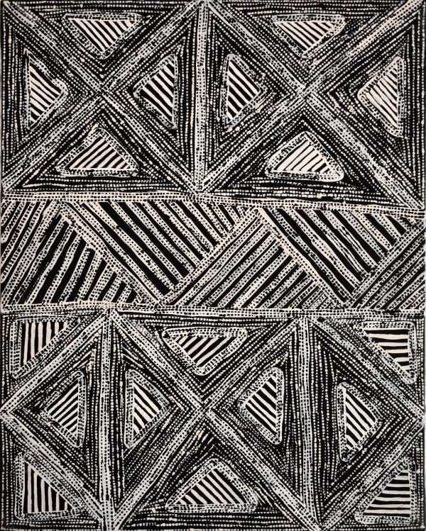 Michelle Woody Minnapinni Jilamara natural ochres on canvas 70 x 90 cm