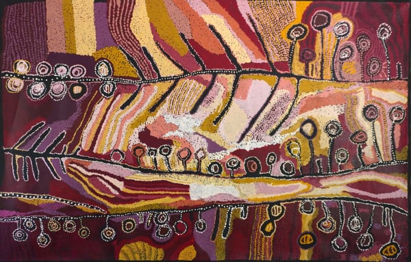 Burton Women's Collaborative Minyma Mingkiri Tjuta (The Burton Women Collaborative), 2023 acrylic on linen 152.5 x 242 cm