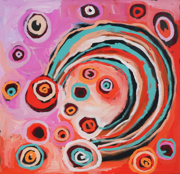 Barbara Mbitjana Moore Ngayuku ngura - My Country, 2022 acrylic on linen 152.5 x 152.5 cm