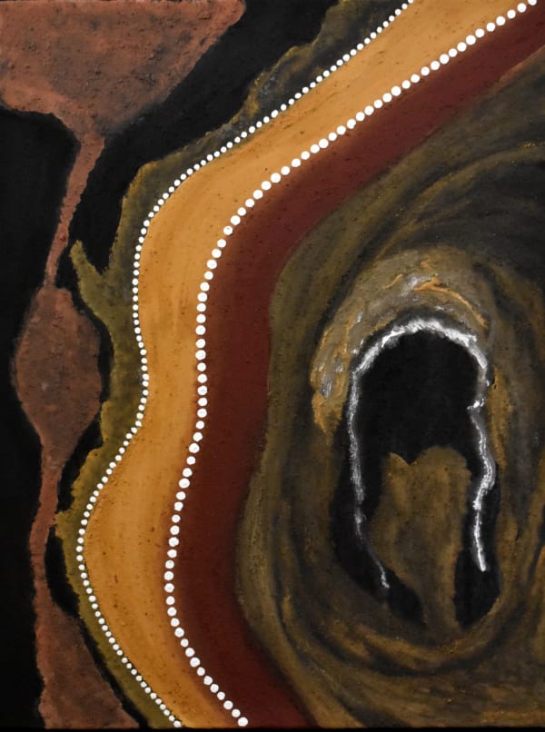 Mark Nodea Untitled, 2020 ochre, charcoal and PVA fixative on canvas 60 x 80 cm