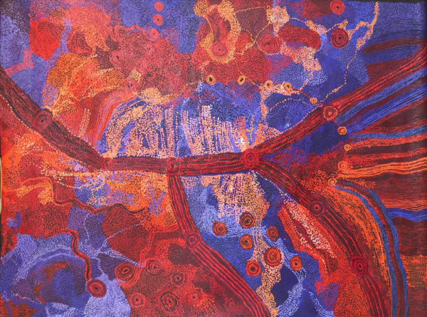 Sylvia Kanytjupai Ken Seven Sisters acrylic on linen 152 x 198 cm