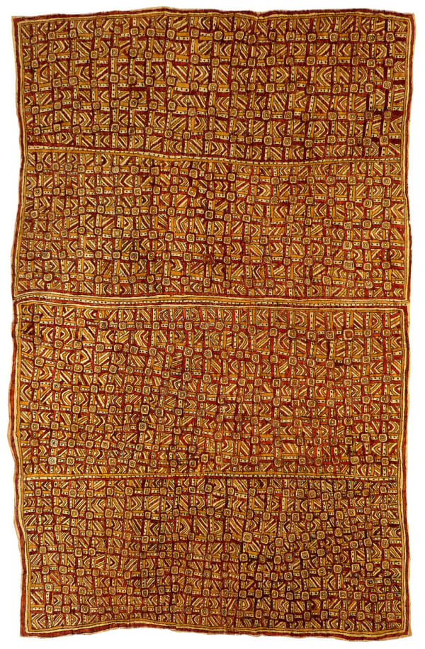 Hilda Mekio Nuni’e, jö’o sor’e, visuanö’e, sabu ahe ohu’o dahoru’e natural pigments on nioge (barkcloth) 109 x 68.5 cm