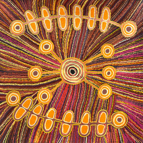 Angela Watson Minyma Kutjara, 2022 acrylic on canvas 91 x 91 cm