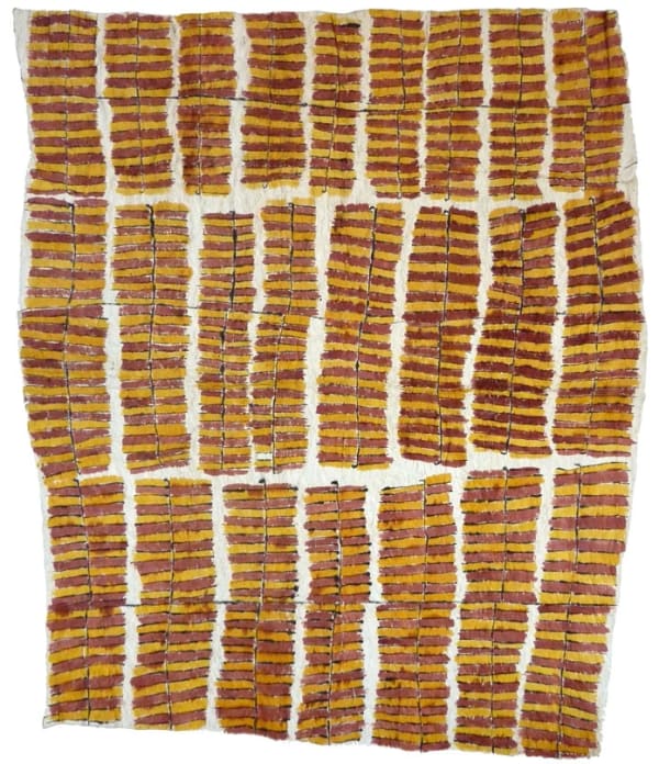 Joyce Kila bis'e - sahuote clan emblem of the fern leaf natural pigments on nioge (barkcloth) 99 x 86 cm