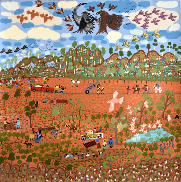 Marjorie Williams Iwupataka - Jay Creek, 2021 acrylic on linen 90 x 90 cm
