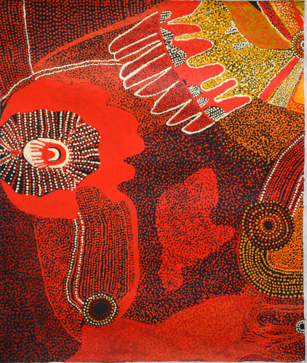 Bradley Tunkin Kalaya Tjukurpa (Emu Dreaming) acrylic on linen 100 x 120 cm