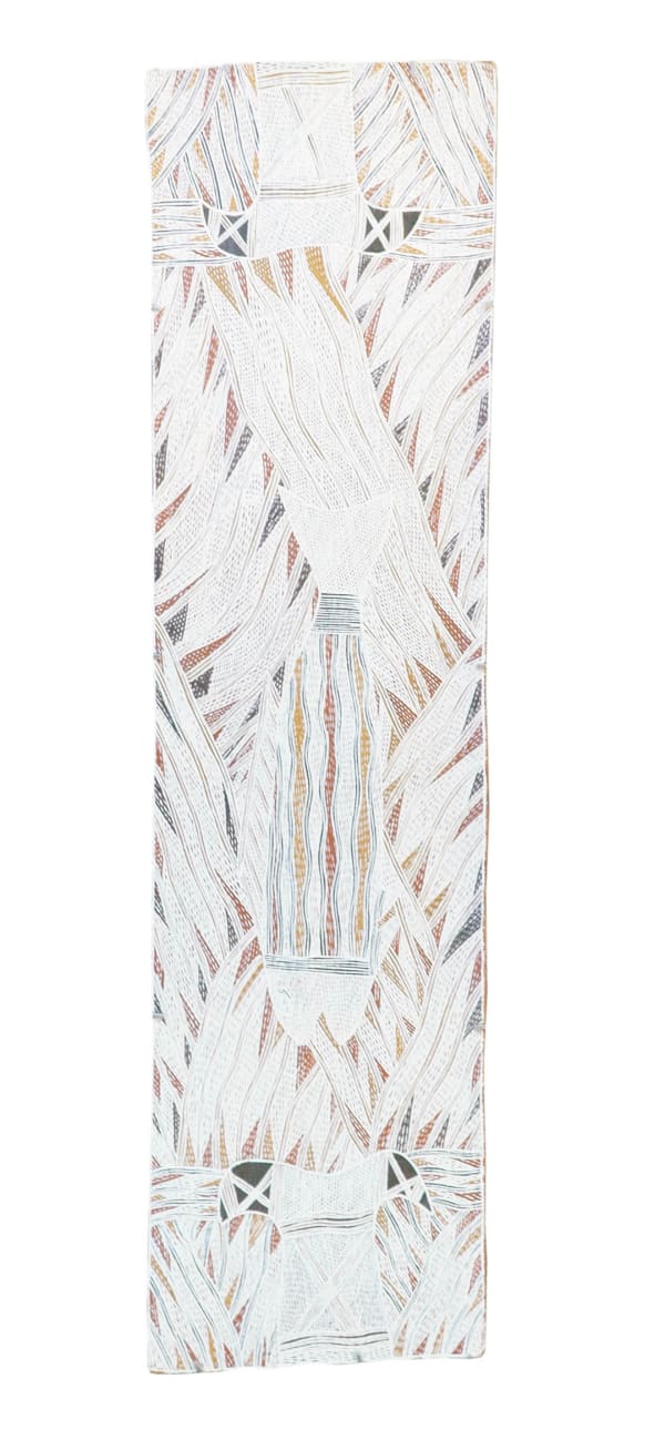 Galuma Maymuru Nuykal natural earth pigment on bark 117 x 32 cm