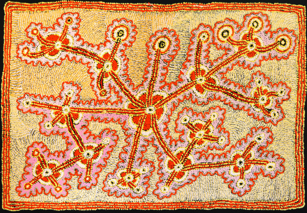 Tjariya (Nungalka) Stanley Minyma Kutjara Wingellina acrylic on canvas 84 x 122 cm