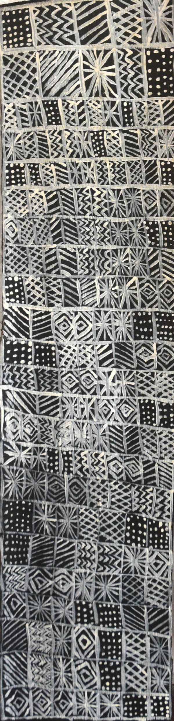 Virginia Galarla Jilamara Design, 2022 ochre on bark 26 x 103.5 cm