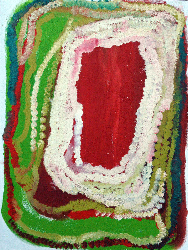 Jan Billycan Jila acrylic on plywood (box framed unglassed) 80 x 60 cm