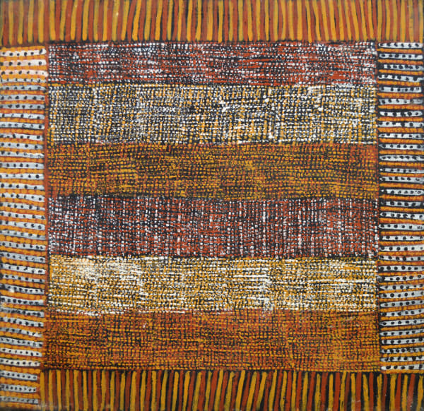 Kaye Brown Jilamara natural ochres on canvas 60 x 60 cm