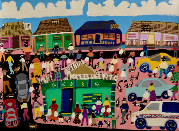 Doris Thomas Pension Day, Titjikala, 2022 acrylic on linen 77 x 56 cm
