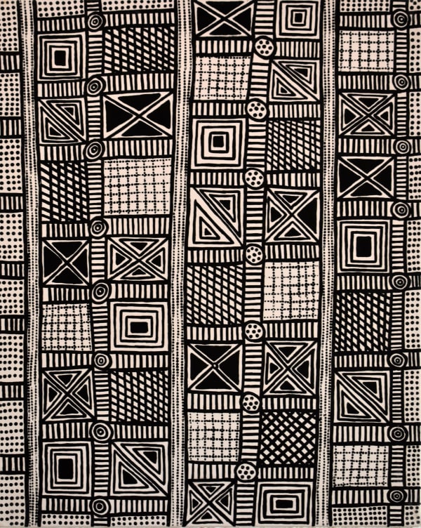 Tina Patlas Jilamara natural ochres on canvas 70 x 90 cm