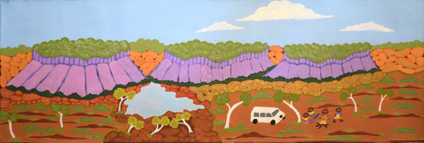 Betty Conway Illari Spring, Tempe Downs acrylic on linen 13.5 x 120 cm