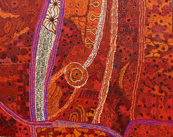 Betty Chimney Ngayuku Ngura (My Country), 2020 Acrylic on linen 122 x 152 cm