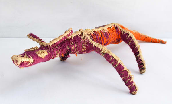 Trudy Nyurpaya Holland Smythe Orange Papa tjanpi, raffia and yarn 90 x 32 x 18 cm