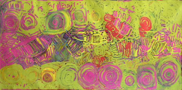 Sonia Kurarra Martuwarra, 2015 acrylic on canvas 120 x 240 cm