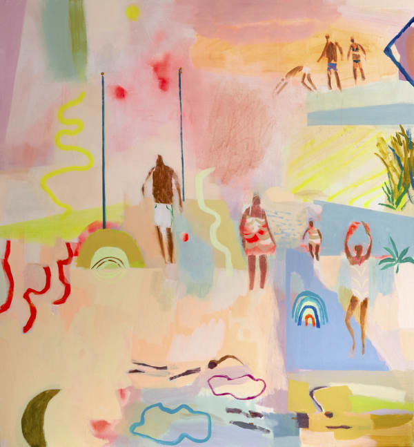 Becky Blair Opalescent Waters acrylic on canvas 140 x 150 cm