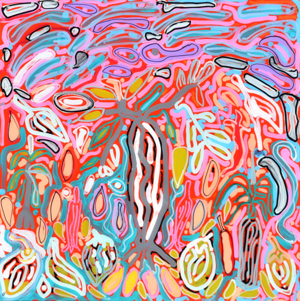 Dorothy Forrest Boab Country, 2021 acrylic paint on polycarbonate 60 x 60 cm