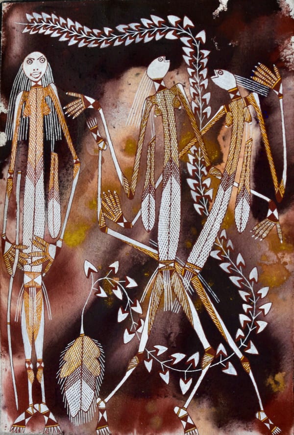 Graham Badari Alghaigo (Fire Lady), 2020 ochre and acrylic on arches paper 56 x 76 cm