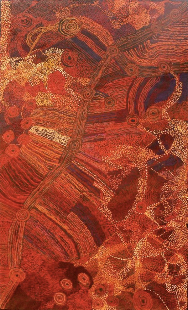 Sylvia Kanytjupai Ken Ngayuku ngura acrylic on linen 122 x 198 cm