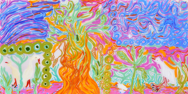 Dorothy Forrest Kimberley Landscape, 2021 acrylic paint on polycarbonate 120 x 60 cm