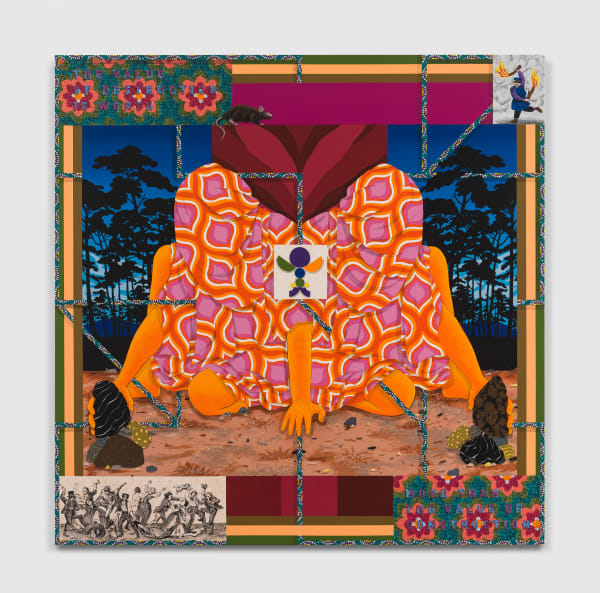 Amir H. Fallah The Value of Destruction is Worth More than the Value of Construction, 2022 acrylic on canvas 60 x 60 in 152.4 x 152.4 cm