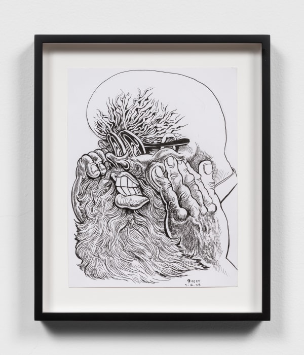 Trenton Doyle Hancock Untitled, 2023 Ink on paper 14 ¼ x 11 ¾ in (Framed) 36.2 x 29.8 cm
