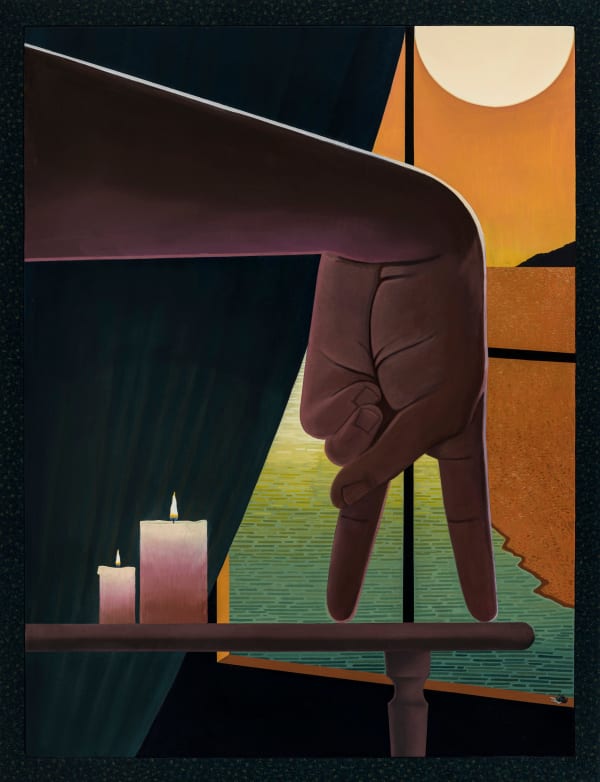 Michael Stamm Defiance, 2020 Oil, acrylic and oil stick on canvas wrapped panel with artists frame 30 x 23 inches