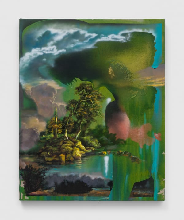 Annie Lapin Glows of Erasure, 2023 Oil and acrylic and oil stick on linen 30 x 24 in 76.2 x 61 cm