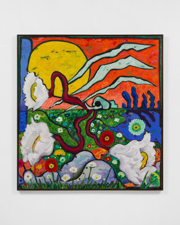 Daniel Gibson Chasing the Black Bird, 2024 Oil on linen 63 x 59 in 160 x 149.9 cm 64 ¼ x 60 x ¼ in (framed) 163.2 x 152.4 x 0.6 cm (framed)