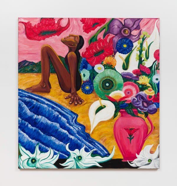 Daniel Gibson Mother with Three Flowers, 2021 Oil on linen 60 x 56 in