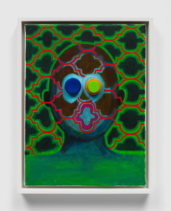 Trenton Doyle Hancock The Singer, 2022 Acrylic and bottle caps on canvas 17 5/8 x 13 5/8 in 44.8 x 34.6 cm