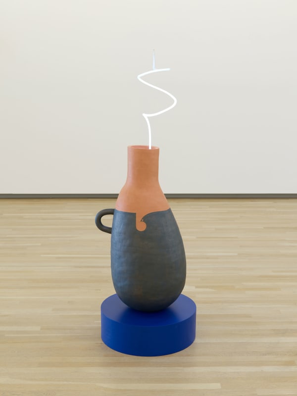 Cammie Staros S, 2017 Ceramic, neon, MDF, paint 66 x 22 x 22 inches