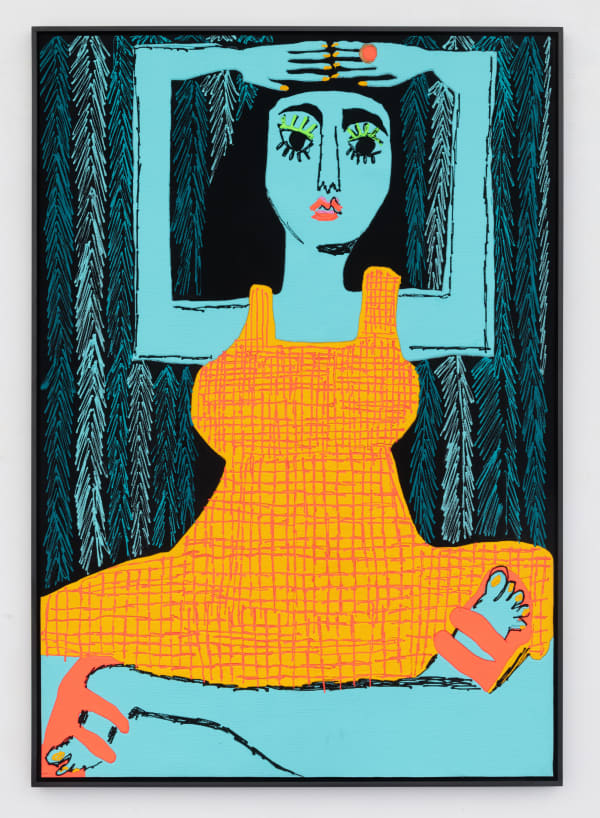 Summer Wheat Mustard and Ketchup, 2022 acrylic on aluminum mesh 68 x 47 in 172.7 x 119.4 cm