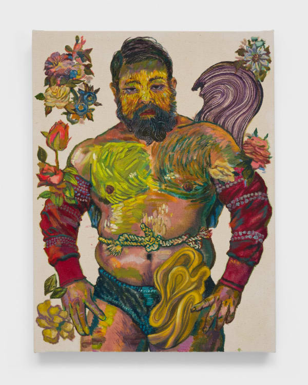 Ken Gun Min Mongolian Wrestler, 2022 oil on canvas 30 1/4 x 22 1/2 in 77 x 57.1 cm