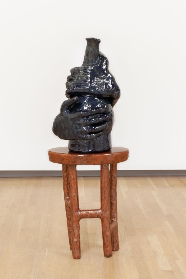 Woody De Othello Wrapped Up, 2019 Ceramic, glaze, carved wood 25 x 20 x 15 inches