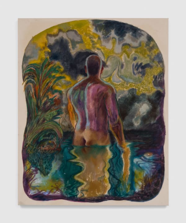 Ken Gun Min Between Yellow Sea and Malibu, 2023 Oil, Korean pigment 41 ½ x 33 in 105.4 x 83.8 cm