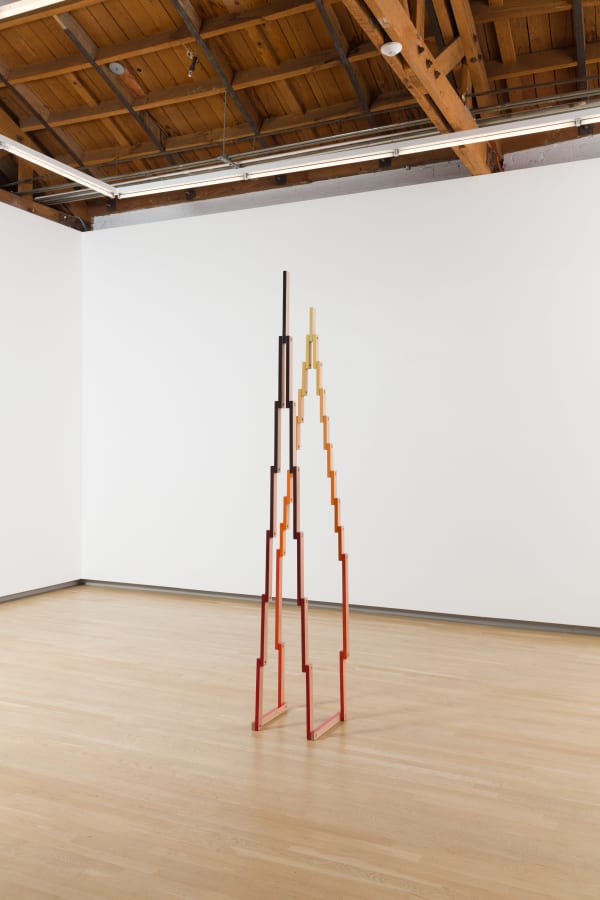 Reuven Israel Untitled Folding Object 36A, 2018 Oak, paint and brass hardware 91 x 14.75 x 14.25 inches