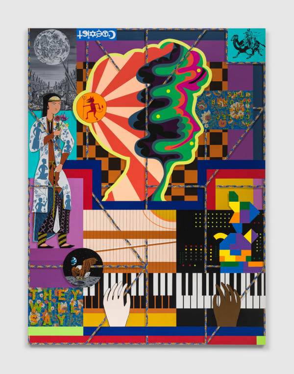 Amir H. Fallah They Will Say A Collection Of Untruths, 2022 acrylic on canvas 96 x 72 in 243.8 x 182.9 cm