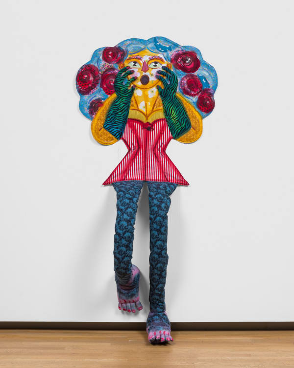 Maria A. Guzmán Capron No Soy Florero – Mentira, 2023 Fabric, thread, batting, stuffing, spray paint and acrylic paint 77 x 37 x variable in 195.6 x 94 x variable cm