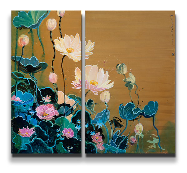 Simon Bull, Flower Of The East I & II (Diptych), 2023