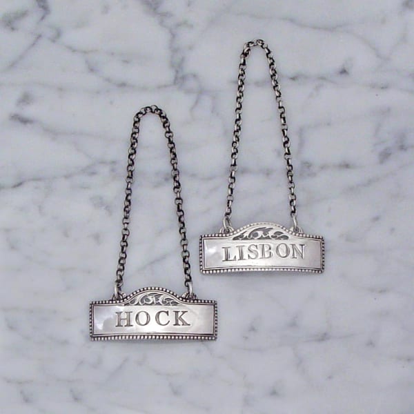 Hester Bateman, George III English Silver Lisbon & Hock Wine Labels, c. 1780