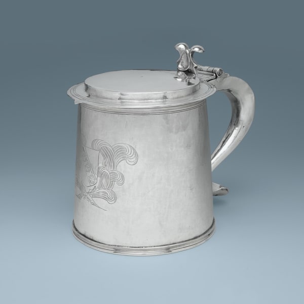 Strickland. Osmond, A Charles II Antique English Silver Tankard, 1671
