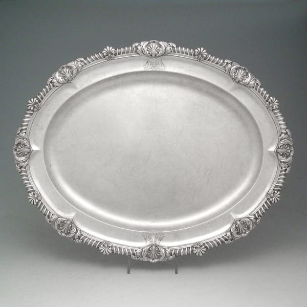 Paul Storr, A Large George III Antique English Silver Platter, 1812