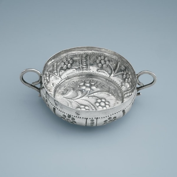 mullet below HB conjoined, A Charles II Antique English Silver Wine Taster, 1661